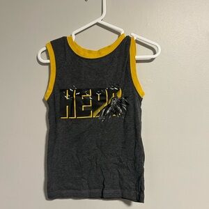Batman boys 6 grey & yellow tank top